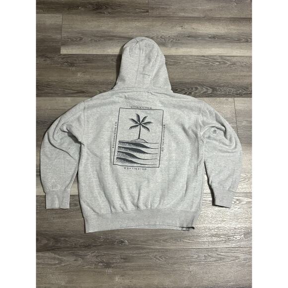 Quiksilver Logo Grey Surfing Hoodie Sweatshirt Y2K Surfer Surf - Men’s Large - Picture 6 of 7
